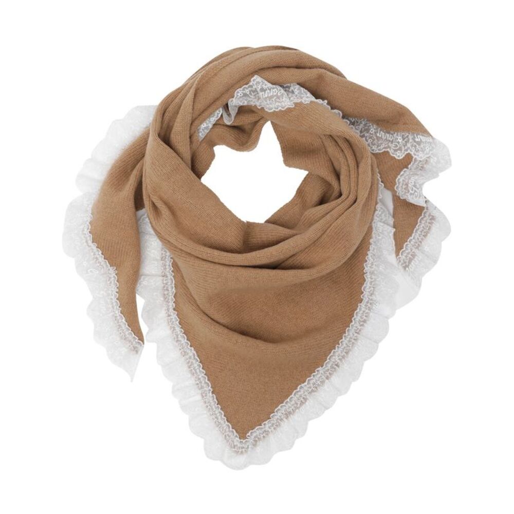 Ganni Women Wool Lace Triangular Scarf